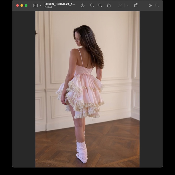 Selkie Peach Skin Silk Liasons Mini Dress - Picture 3 of 3